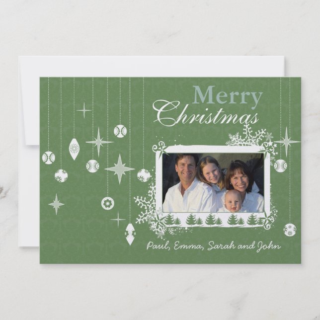 Invitación Carta de los navidades sobre los adornos navideños (Anverso)