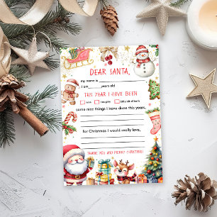 Invitación Carta de Navidad a Santa Claus