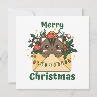 Invitación Carta de Navidad de Gatos Animales de Invierno Gat
