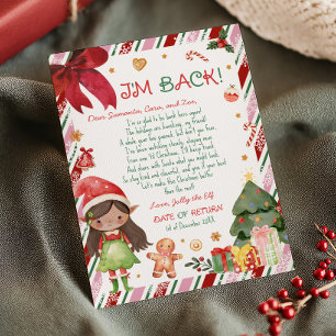 Invitación Carta de Navidad de niña de carta de elfo
