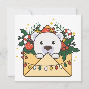 Invitación Carta de Navidad del Oso Polar Animales de Inviern
