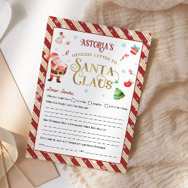 Invitación Carta De navidades A Santa Claus Personalizada