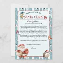 Invitación Carta de navidades de Woodland de Santa Claus