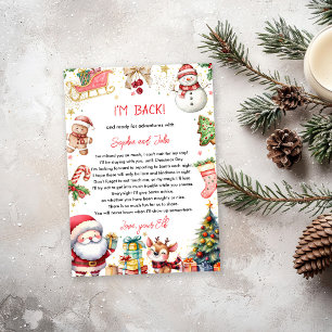 Invitación Carta de Regreso de Navidad Estoy de vuelta