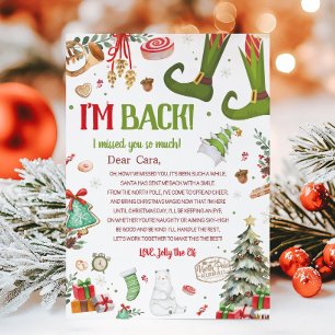 Invitación Carta de Regreso del Duende de Navidad Estoy de vu