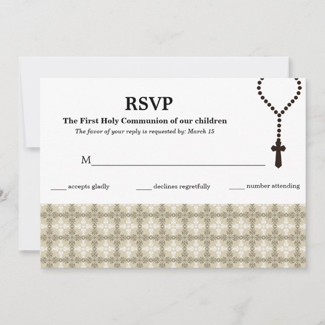 Invitación Carta de respuesta Santa Comunión (Anverso)