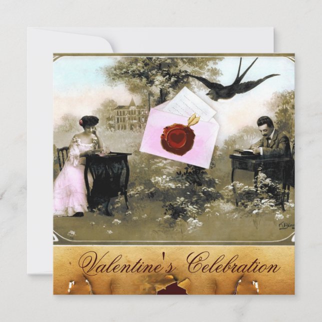 INVITACIÓN CARTA DE SAN VALENTÍN ROMÁNTICA, MONOGRAMA DE SELL (Anverso)