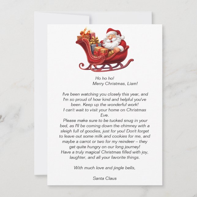 Invitación Carta de Santa (Anverso)