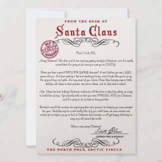 Invitación Carta de Santa