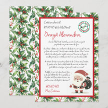 Carta de Santa Claus Holly Berry