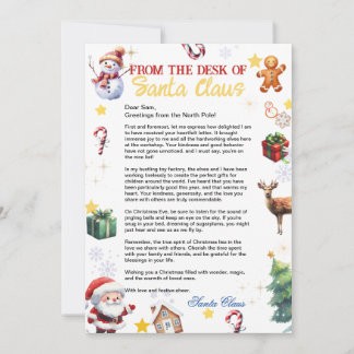 Invitación Carta de Santa Claus Navidades