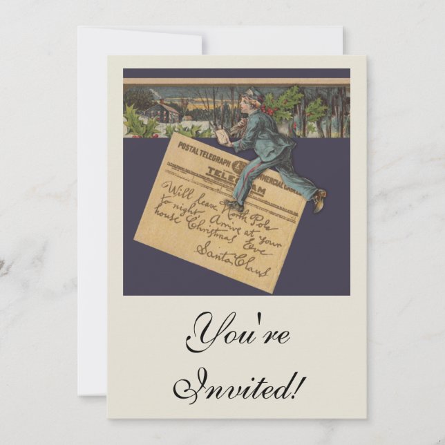 Invitación Carta de Santa Navidades de época (Anverso)