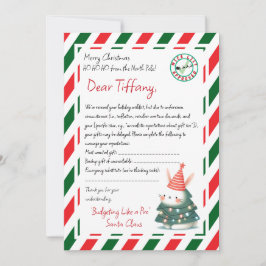 Invitación Carta de Santa Retraso en el regalo