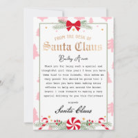 Carta de sueños de menta de Santa Printable