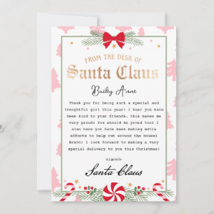 Invitación Carta de sueños de menta de Santa Printable