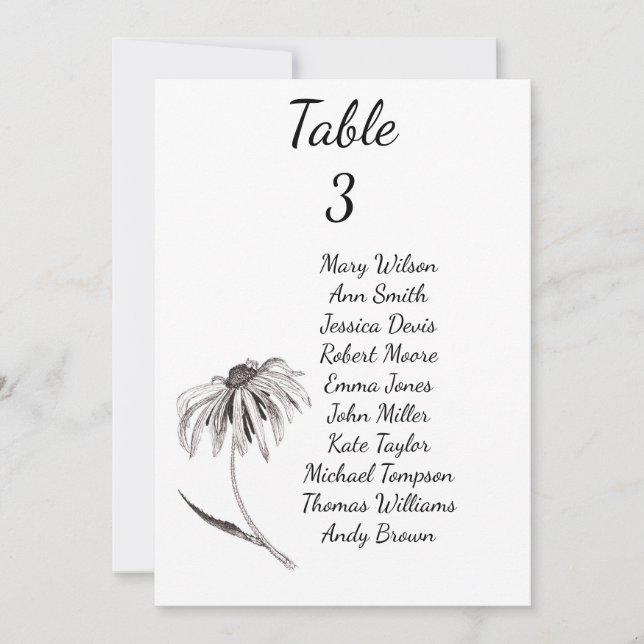 Invitación Carta del asiento del boda de la flor del (Anverso)
