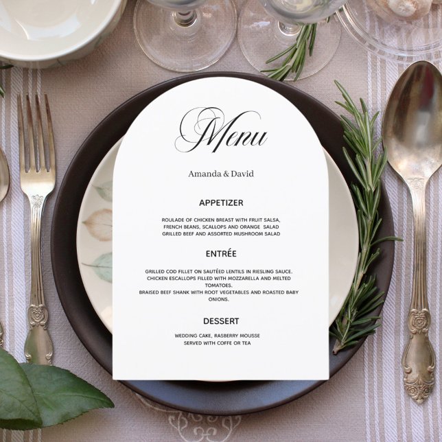 Invitación carta del menú de la cena en arco del boda (Subido por el creador)