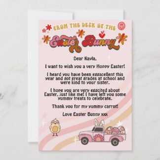 Invitación Carta Groovy Easter Bunny