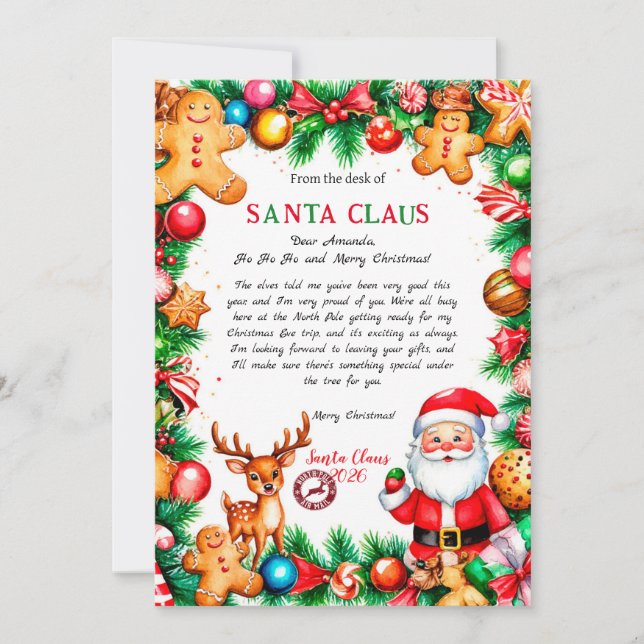 Invitación Carta Mágica de Santa (Anverso)