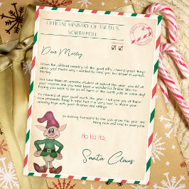 Invitación Carta oficial breve de santa northpole vintage