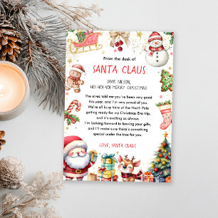 Invitación Carta oficial personalizada del Polo Norte de Sant