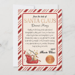 Invitación Carta personalizada de impresión de Navidades Sant