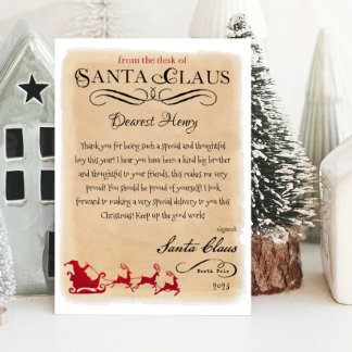 Invitación Carta personalizada de impresión de Navidades Sant