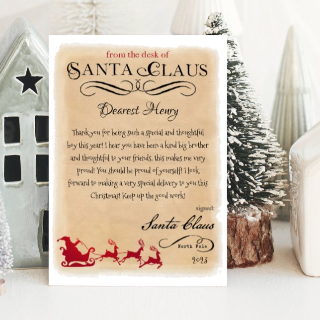 Invitación Carta personalizada de impresión de Navidades Sant (letter from santa claus, printable letter from santa, personalize santa letter)