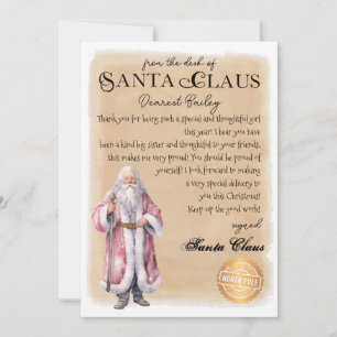 Invitación Carta personalizada de impresión de Navidades Sant
