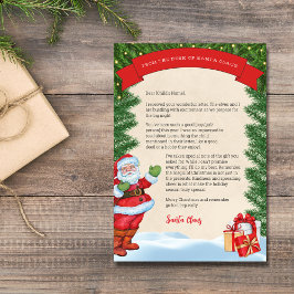 Invitación Carta personalizada de Santa Claus