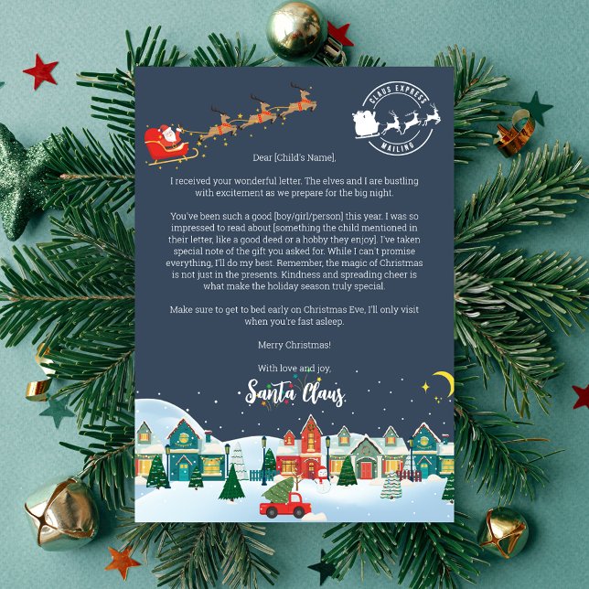 Invitación Carta personalizada de Santa Claus (Letter from Santa. Personalised with your child's details.)