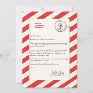 Invitación Carta personalizada de Santa Claus