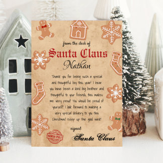 Invitación Carta personalizada de Santa Printable