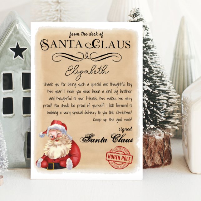 Invitación Carta personalizada de Santa Printable (Santa Claus letter)