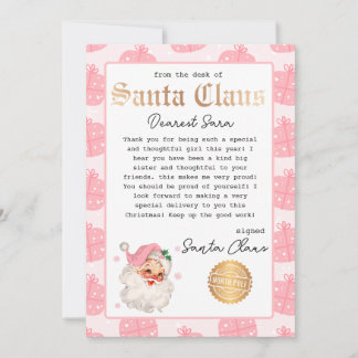 Invitación Carta personalizada de Santa Template