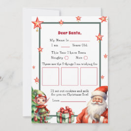 Invitación Carta personalizada para Santa y Elf