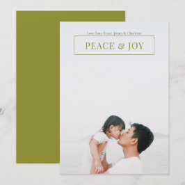 Invitación Carta Verde De Paz Y Alegría A Los Navidades Moder
