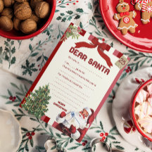 Carta vintage a la carta de deseos de Santa Navida