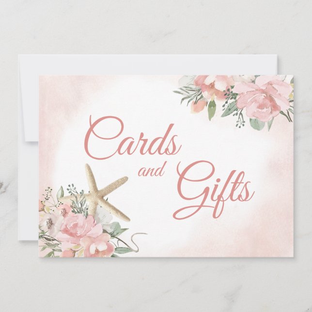 Invitación Carta y regalos Floral Beach (Anverso)