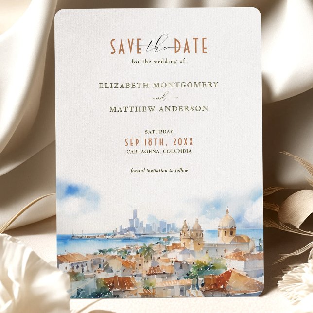 Invitación Cartagena Colombia Skyline Travel Save-the-Date (Subido por el creador)