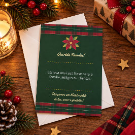 Invitación Cartão de Natal Personalizado Verde e Vermelho