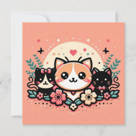 Invitación Cartãozinho Casual I (CuteCats)