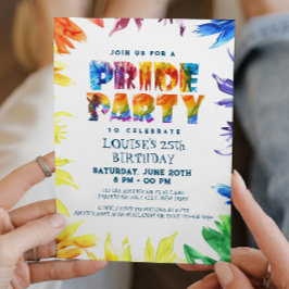 Invitación Cartas arcoiris y fiesta de cumpleaños del Orgullo