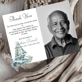 Invitación Cartas de agradecimiento al yate en el funeral del