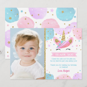 Invitación Cartas de agradecimiento para la fiesta de cumplea