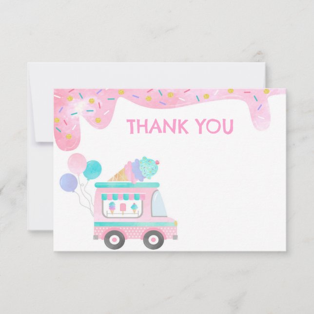 Invitación Cartas de agradecimiento por la fiesta de cumpleañ (Anverso)