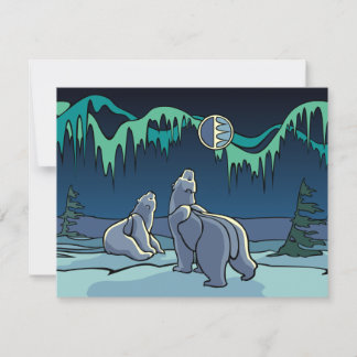 Invitación Cartas de arte de oso polar personalizadas