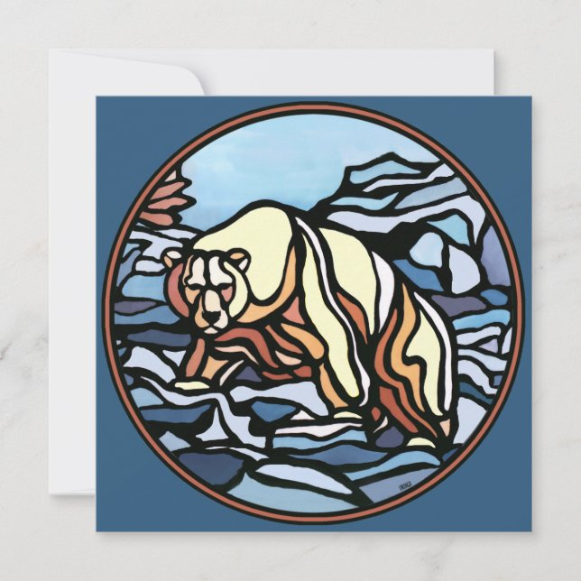 Invitación Cartas de arte de oso polar personalizadas (Anverso)