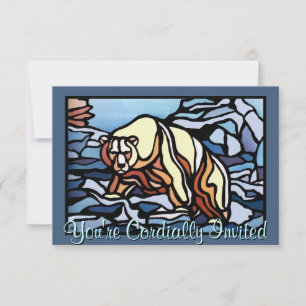 Invitación Cartas de arte de oso polar personalizadas