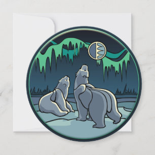 Invitación Cartas de arte de oso polar personalizadas